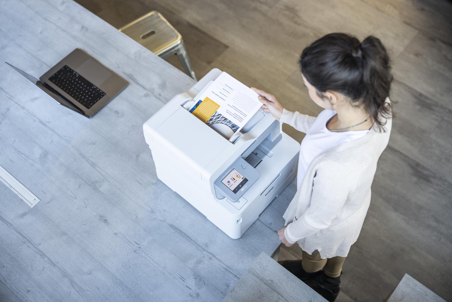 Colour laser device on desktop
